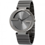 Gucci YA133210 Interlocking Hall sihver Meeste k&auml;ekell 42mm must