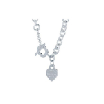 Tiffany & Co. S&uuml;damikuga S&otilde;rmk&uuml;bar Kirjaga Graveeritud Kaelakee Naistele Kaelakee H&otilde;be 60128534 F,Silver