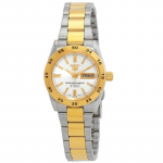 SEIKO 50 meetrit veekindel Automaatne Terasrihm 25,9 mm naiste k&auml;ekell valge sihverplaat SYMG42K1 valge