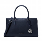 MICHAEL KORS Arden kootud nahast detailidega monogrammiga PU ja pol&uuml;ester kott keskmine naiste tumesinine sinine