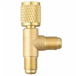 Kiir&uuml;hendusega T-adapter 1/4 SAE messingventiiliga R22 R12 R134 adapteri jaoks K&otilde;rge/madal AC-pordi teisendusadapter Toruadapter kuld