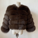 Laste lapiline kunstrebasesulgedest talvemantel 140 cm khaki