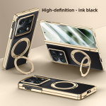 Motorola Razr Foldi jaoks Luksuslik PU-nahast &uuml;mbris R&otilde;ngashoidik Magnetiline juhtmevaba laadimine Kaitseb tagakaant Moto Razr Foldi Kesta jaoks Motorola Razr Fold must