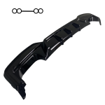 L&auml;ikiv must auto tagumise kaitseraua difuusori splitter BMW 6. seeriale F06 F12 F13 640i 650i M Sport M6 2011-2018 Tuning Tagumine Valance 2 side 2 pipe