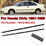 2 tk/komplekt Auto ukseklaasi ilmastikuliist 72410‑SR3‑003 Honda Civicule 1991-1995 Veekindel akna tihendiliist vormitud viimistlus