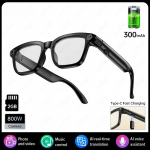 AI Nutiprillid 4K 800MP Kaamera Fotod ja Video Bluetooth 5.4 & ENC ChatGPT T&otilde;lkeprillid Muusika H&auml;&auml;lassistent Prillid 300mAh Aku P&auml;ikeseprillid A must