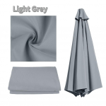 Vahetatav p&auml;ikesevarju &uuml;laosa Aiamaja Katusevarju Kate P&auml;ikesekaitse Aiamaja UV-kaitse 2m/2.5m/2.7m/3m (Light Grey,6Ribs 2M)