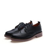 Naiste Brogue Kingad Naiste Platvorm Oxford Kingad Madalad Briti Stiil Vintage L&otilde;ikemustritega Madalad Vabaaja Naiste Kingad Oxford Kingad Retro 39 black