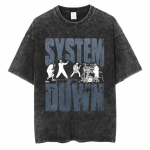 Pestud Vintage System of A Down T-s&auml;rk Meestele Naistele Puuvillane Kvaliteet L&uuml;hikeste Varrukatega T-s&auml;rgid Meessoost Rockimuusika B&auml;ndi Multikakujutisega Graafilised T-s&auml;rgid S