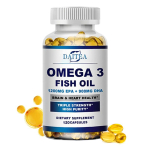 Omega 3 Kala&otilde;li Toidulisandid 1200 mg EPA 900 mg DHA Pehmekapslid Aju ja S&uuml;dame Tervise Toetuseks 120 Kapslit 120PCS white