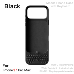 Magnetiline Mobiiltelefoni&uuml;mbris Klaviatuuriga 37 klahvi Mini-telefon F&uuml;&uuml;siline klaviatuur PU TPU iPhone 16 Pro Max 17 Pro Max jaoks black