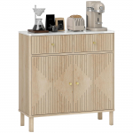 Buffet, soonitud hoiukapp marmorefektiga pealsega, 2 sahtlit, 2 ust, reguleeritav riiul, 77x30x80cm, tamm 77 x 30 x 80 cm