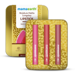 Mamaearth Moisture Matte kauap&uuml;siv huulepulkide minikinkekomplekt - S&auml;rav ja julge | 8-tunnine niiskuslukk | Kuni 12-tunnine kauap&uuml;sivus | Laiguvaba | Reisi