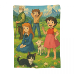 Heidi T&uuml;druk Alpidest Anime Tekid Fliisist Visketekk Kaasaskantavad Visketekid Voodipesuks &Otilde;ues Kasutatavad Tekid Voodikate Tekk 75x100cm (30x40inch) brown
