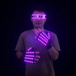1 komplekt LED lavaprodukse LED-prillid ja LED-kindad Uusaasta helendavad prillid kinnastega Karnevali festivali rekvisiidid purple