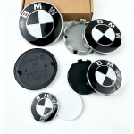 7 tk BMW E36 E46 E53 E90 E60 E61 E93 E87 50. Auto kapott Esi- ja tagaluugi embleem Rattakeskuse kate X1 X3 X5 F30 F20 G30 45-82-82-68X4 must valge v&auml;rv