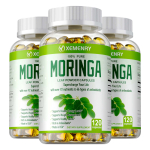 XEMENRY Orgaaniline Moringalehe pulber Kapslid 1000mg 120 tk &mdash; 92 Toitainet 46 Antioks&uuml;dandiga 120*3
