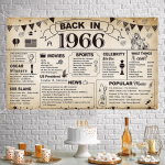 60. s&uuml;nnip&auml;eva kaunistused, Vintage Tagasi 1966. aastal B&auml;nner 60-aastase S&uuml;nnip&auml;eva Peo Plakati Tarvikud Vintage 1966 Taust 118&times;59inch/300*150cm