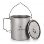 TOMSHOO &uuml;likerge 750 ml titaanist pott, kaasaskantav titaanist veekruusi tass kaanega ja telkimisk&uuml;psetamise