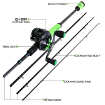 P&uuml;&uuml;gikomplekt Kerge s&uuml;sinikuheitega &otilde;ngeritv ja &uuml;lekandesuhe 8,1:1 Baitcasting p&uuml;&uuml;girulli komplekt 2.4M Rod & Left Reel