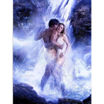 5D DIY Teemantmaali armastajate maastik t&auml;ispuurkivist ristpistes komplektid Teemanttikandid 20*30 cm