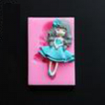 Silikoonvorm Cute Girl fondantvormi tordikaunistamise t&ouml;&ouml;riistad &scaron;okolaadivorm K&uuml;psetust&ouml;&ouml;riistad kookide jaoks Lilac girl roosa