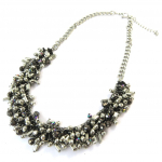 Les Tr&eacute;sors De Lily [N8256] - Collier cr&eacute;ateur 'Sissi' noir gris argent&eacute; must