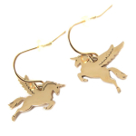 Les Tr&eacute;sors De Lily [Q1016] &ndash; roosast kullast 'Licorne My Unicorn' terasest disaink&otilde;rvar&otilde;ngad &ndash; 25x15 mm Heleroosa