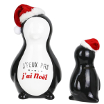 Les Tr&eacute;sors De Lily [Q3838] - J&otilde;ulude keraamiline hoiup&otilde;rsas  Penguin  (ma ei saa - mul on j&otilde;ulud) - 15x9x9 cm must