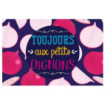 Les Tr&eacute;sors De Lily [Q6556] - Set de table plastifi&eacute; humoristique 'Messages' violet rose (Toujours aux petits oignons) - 43x28 cm lilla