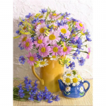 5D teemantmaaling lilled Daisy t&auml;isring puur Teemanttikandid ristpistes 20X30CM