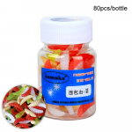 80 tk 2 cm Kalap&uuml;&uuml;gi Peibutis Pehmest Plastikust Kunstlik T&otilde;uk S&ouml;&ouml;t Pehme S&ouml;&ouml;t Peibutised Mixed,80pcs