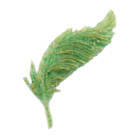 Les Tr&eacute;sors De Lily [R1303] &ndash; roheline 'Plume Inspiration' k&auml;sit&ouml;&ouml;na valmistatud pross &ndash; 60x18 mm roheline