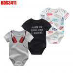 Vasts&uuml;ndinud beebi poiste t&uuml;drukute riided Kiddiezoom puuvillased O-kaelusega l&uuml;hikeste varrukatega beebip&uuml;ksid 12M