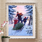 Teemanttikandid maja 5D DIY t&auml;isruudu teemantmaal, maastik ristpistes aia seinakaunistus Full Round 20X30CM