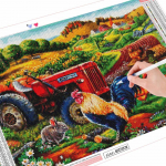 Teemantmaalikomplekt maastik Teemanttikandite m&uuml;&uuml;k Loomade kana pildid kividest mosaiikkaunistus Full Round (20X30CM)