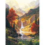 5D teemanttikandid Ristpistes Teemantmaaling M&auml;e tipus kosk Mosaiik maastik K&auml;sitsitikandid Kodukaunistus Full Round 20X30CM