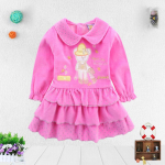 Laste t&uuml;drukute v&auml;ikelaste tikandid pikkade varrukatega pulmapeo printsessikleit Laste plisseeritud seelikuga vabaaja mustriga kleidid 70