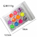 12 v&auml;rvi Laser Butterfly Glitter l&auml;ikiv huulel&auml;ige s&auml;delev DIY Decor Butterflies Laser Flakes huulel&auml;ike baassegu kaunistused 3g A Set