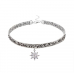 Crystal Ice Flower Ripats Kaelakee S&auml;raga Reguleeritav Metallkett Naiste &Scaron;ikk Punk Choker Clavicle kett kaela Ehted