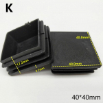 10 tk musta toru pistikud sisestused toru kandilised otsakatted p&otilde;randakaitse jalakatted m&ouml;&ouml;bli jalapadjad 40x40mm