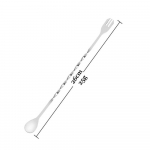 1tk 304 roostevabast terasest kokteili segamislusikas kahvlivarras spiraalmustriga joogi&scaron;eiker segamismasin, keeratud kahvliga lusikas 26cm