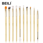 BEILI Eyes Meigipintslite komplekt Professionaalne lauv&auml;rvi segav kulmude silmapliiats peitepulk Bamboo Vegan Cosmetics Make Up Tool Kit