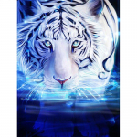 T&auml;is&uuml;mmargune puur Teemanttikandid Tiger 5D DIY Teemantmaal Ristpistes Rhinestone Full Round 20x30CM