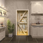 Roheline Metssild Isekleepuv uksetapeet 3D PVC Kodukaunistuse kleebis Ranna P&auml;ikesemaastiku Plakat Seinamaal Seinakleebise deurkleebis 26