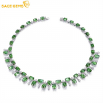 SACE GEMS Klassikaline vasesulamist tsirkoon naiste kaelakee, mood kingitus 45CM roheline