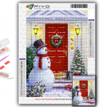 5D Teemantmaal J&otilde;ulupuu J&otilde;uluvana Lumememm DIY Teemanttikand Strass Kodu Kaunistus Full Round 20X30CM