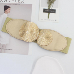 Retro Pu-nahast lai elastne v&ouml;&ouml;koht naiste kleitidele Aksessuaarid kuld