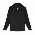 Muscleguysi kevadine ja s&uuml;gisene korea puhas valge Fitness pikkade varrukatega meeste &uuml;mara kaelusega vabaaja T-s&auml;rk M must