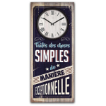 Les Tr&eacute;sors De Lily [A1264] &ndash; puidust seinakell &bdquo;Quotes&rdquo;, sinine (Tee lihtsaid asju erakordselt h&auml;sti) - 70x30 cm sinine